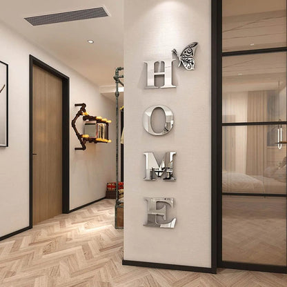 HOME Home Logo 3D Mirror Wall Sticker