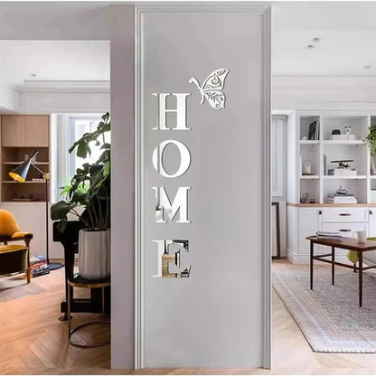 HOME Home Logo 3D Mirror Wall Sticker