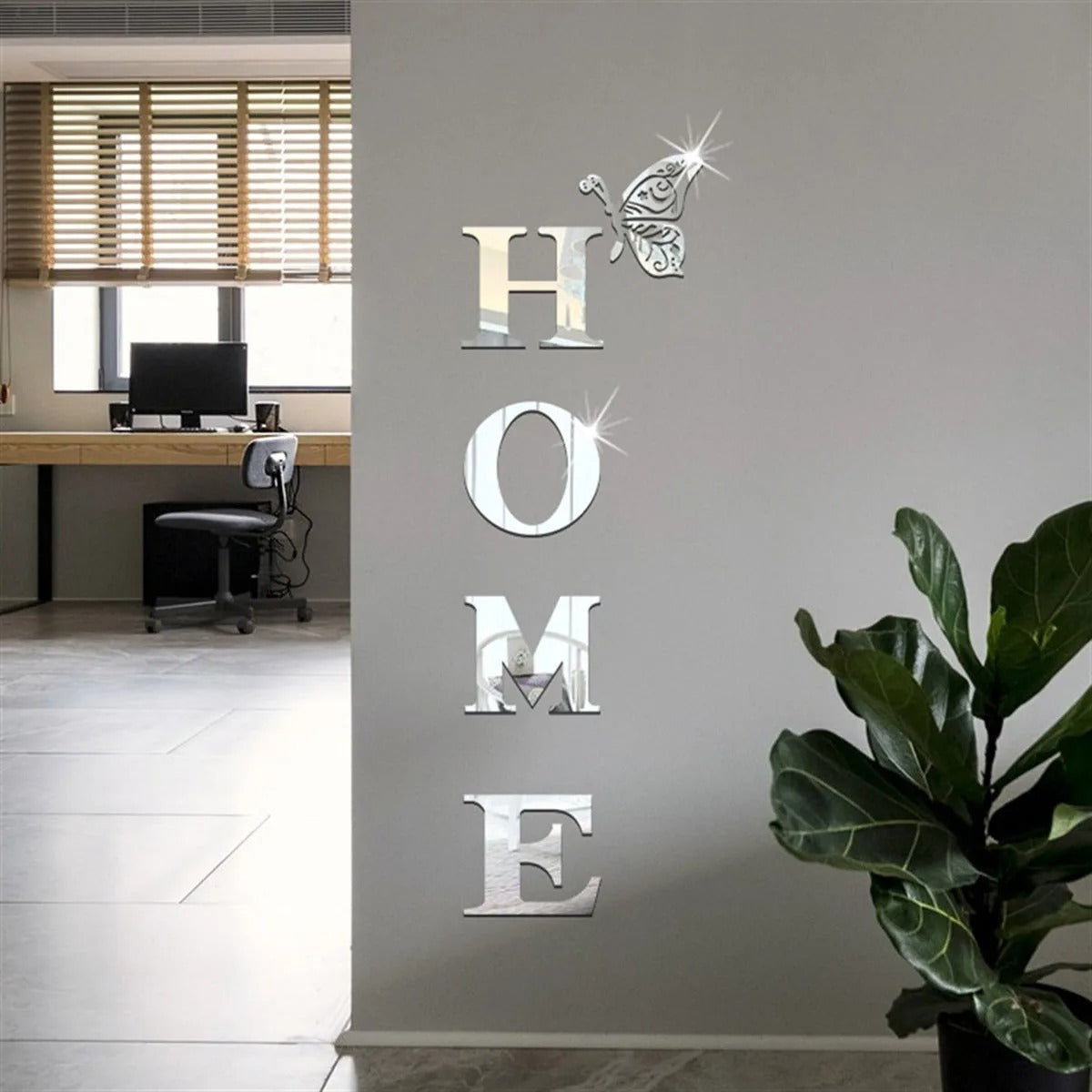 HOME Home Logo 3D Mirror Wall Sticker