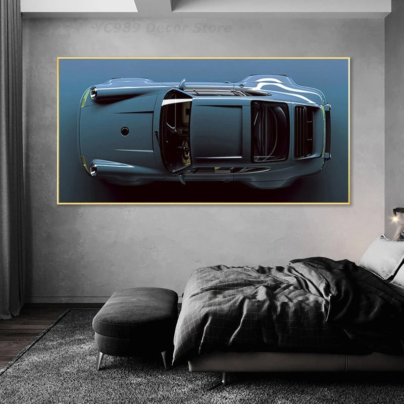 Modern Luxury Sports Car Canvas Print - Large Racing Poster for Office and Home Decor