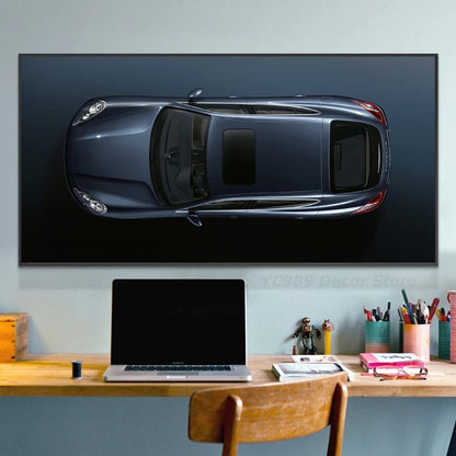 Modern Luxury Sports Car Canvas Print - Large Racing Poster for Office and Home Decor