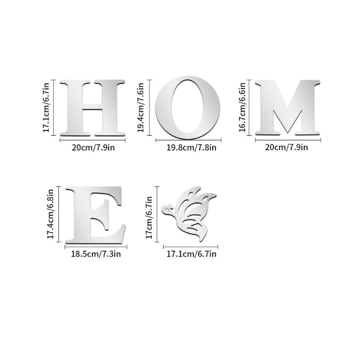 HOME Home Logo 3D Mirror Wall Sticker