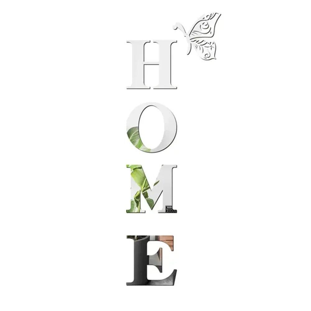 HOME Home Logo 3D Mirror Wall Sticker