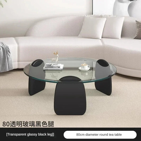 Tempered Glass Coffee Table, Nordic Light Luxury Italian Minimalist